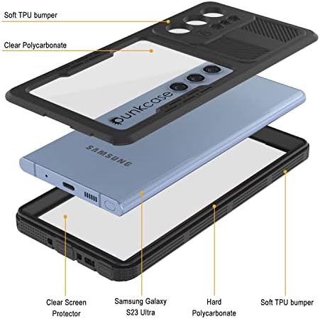 Punkcase Galaxy S23 אולטרה אטום למים מארז [סדרת Alpine 2.0] [Slim Fit] [IP68 Certified] [אטום הלם] [חסין
